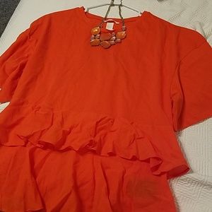 H&M Flowy Red/Orange Top